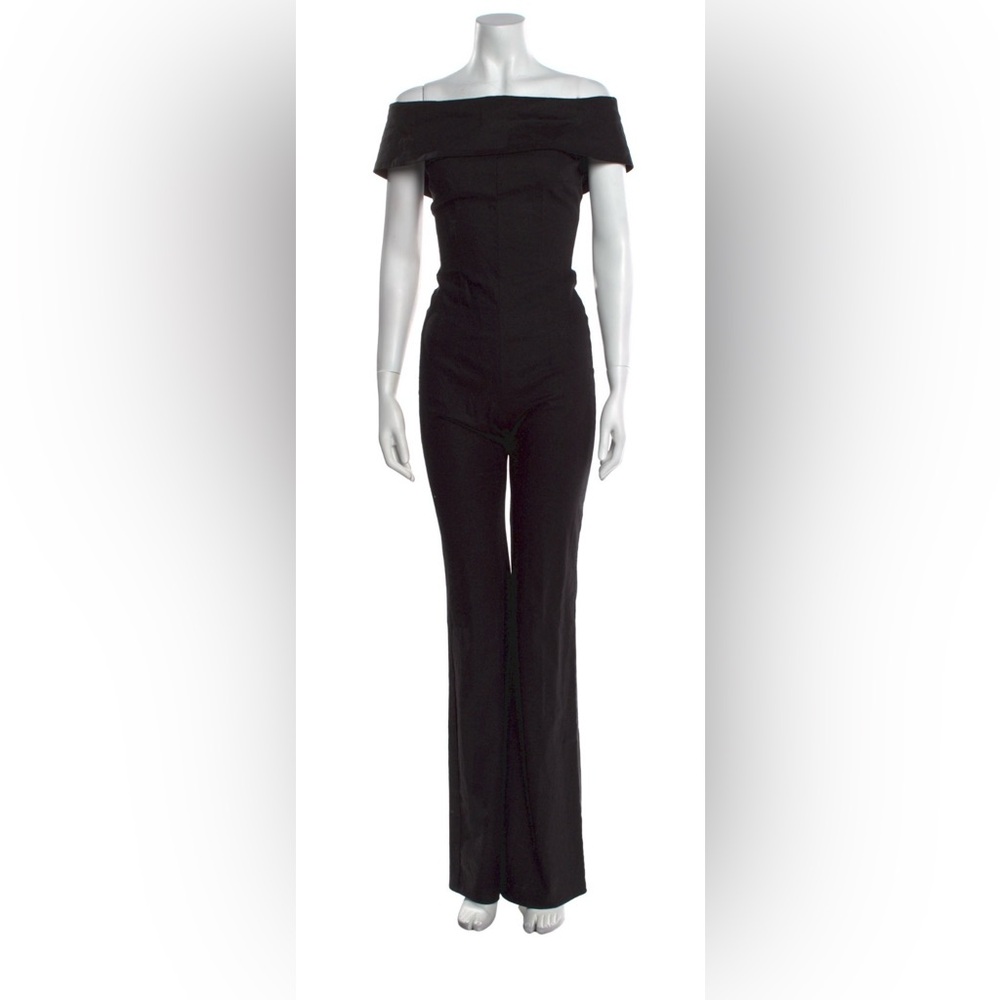 Stone Cold Fox Black Bateau Neckline Jumpsuit – Size M (Runs Small)